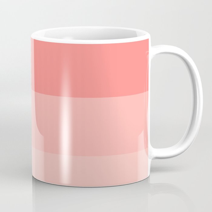 Blush Pink Minimalist Solid Color Block Stripes Coffee Mug Gallery Image 1
