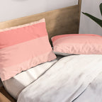 Blush Pink Minimalist Solid Color Block Stripes Pillow Sham Gallery Image 2