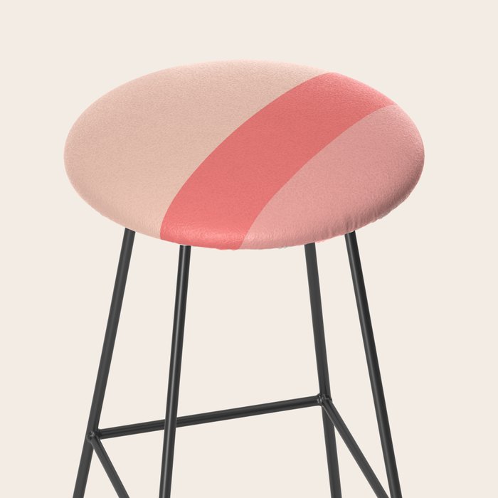 Blush Pink Minimalist Solid Color Block Stripes Stool Gallery Image 2