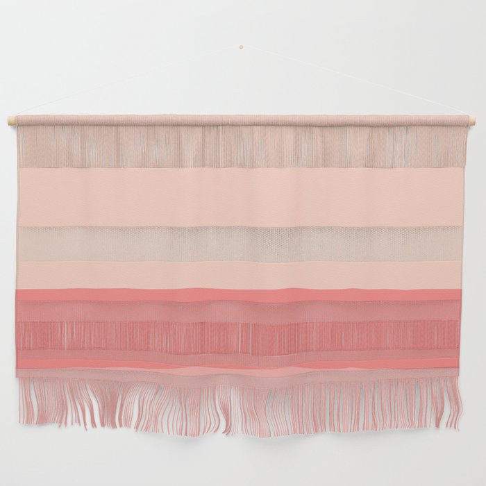 Blush Pink Minimalist Solid Color Block Stripes Wall Hanging Gallery Image 1