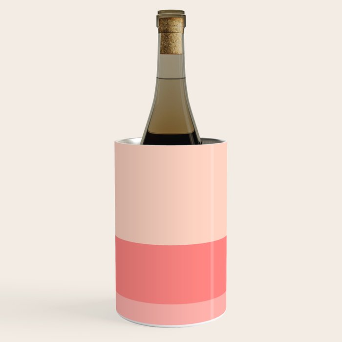 Blush Pink Minimalist Solid Color Block Stripes Wine Chiller Gallery Image 3
