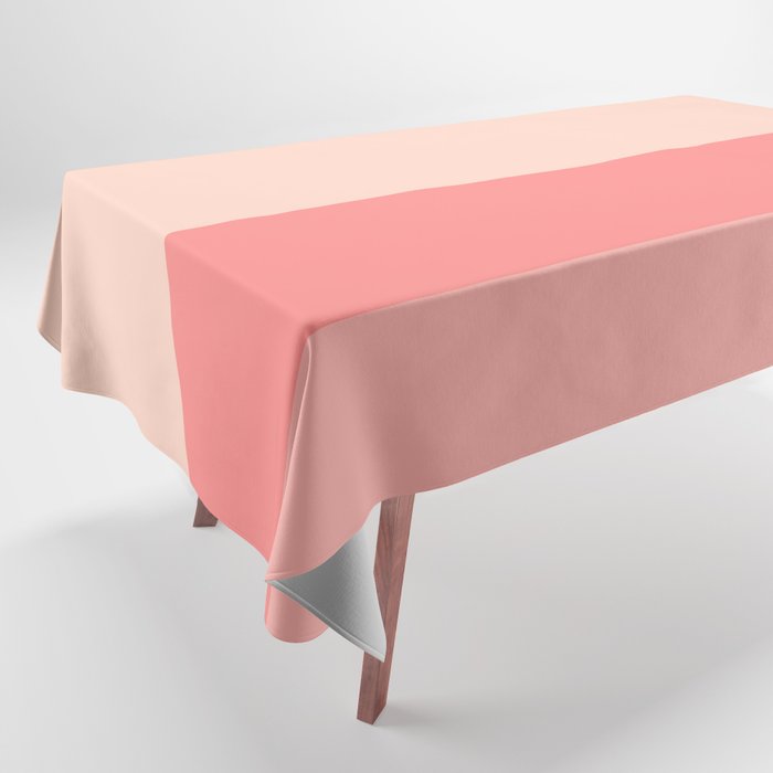 Blush Pink Minimalist Solid Color Block Stripes Tablecloth Gallery Image 1