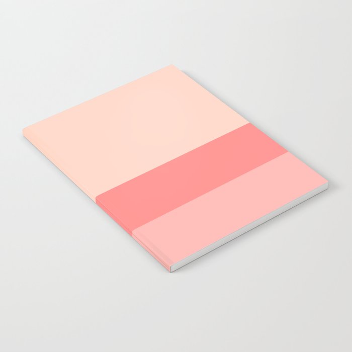 Blush Pink Minimalist Solid Color Block Stripes Notebook