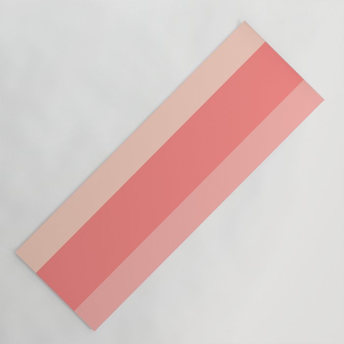 Blush Pink Minimalist Solid Color Block Stripes Yoga Mat Gallery Image 1