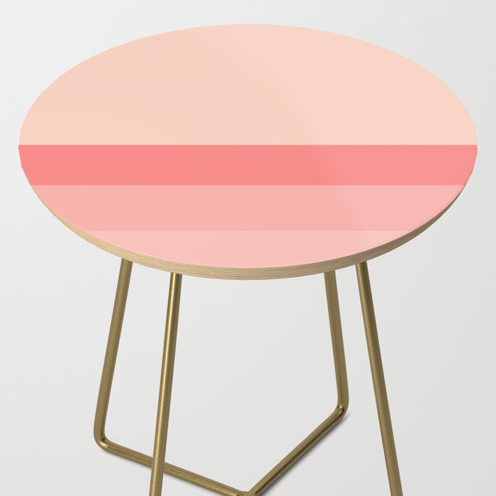 Blush Pink Minimalist Solid Color Block Stripes Side Table Gallery Image 2