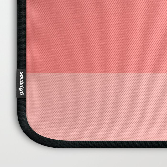 Blush Pink Minimalist Solid Color Block Stripes Laptop Sleeve Gallery Image 3