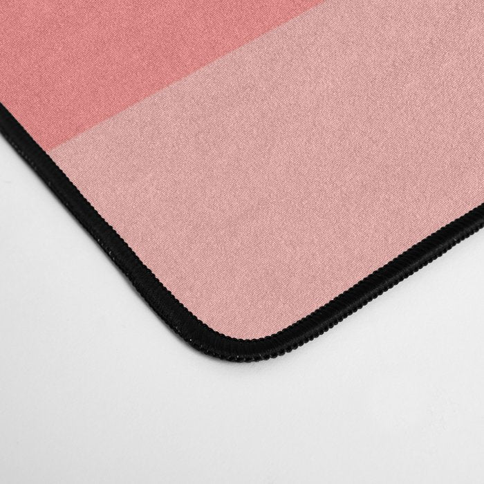 Blush Pink Minimalist Solid Color Block Stripes Desk Mat Gallery Image 4