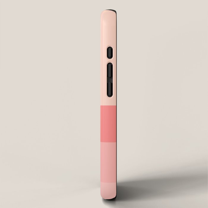 Blush Pink Minimalist Solid Color Block Stripes iPhone Case Gallery Image 2