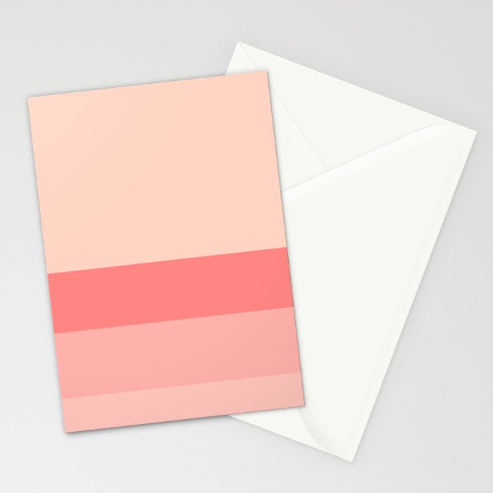 Blush Pink Minimalist Solid Color Block Stripes Stationery Card Gallery Image 2