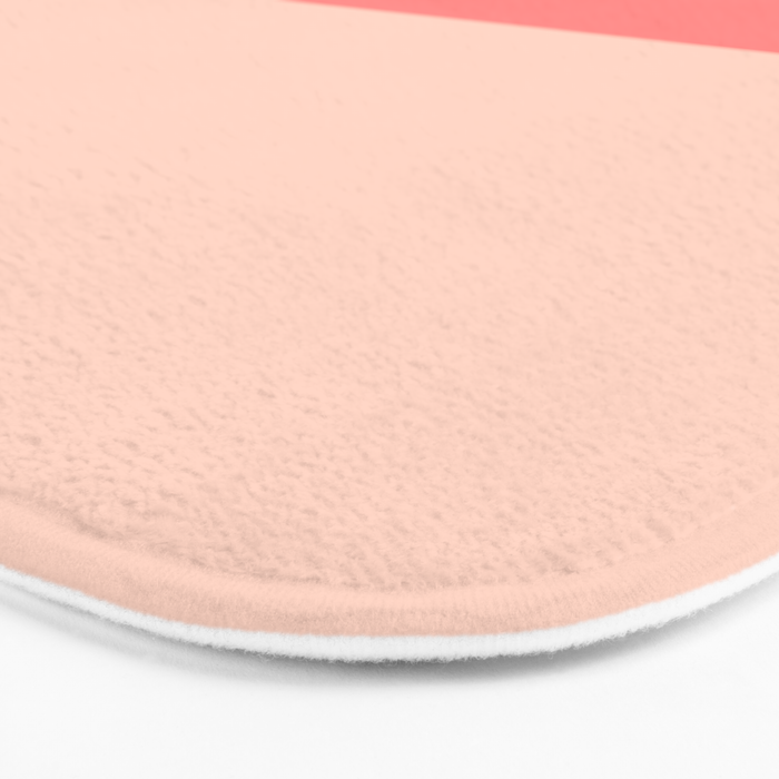 Blush Pink Minimalist Solid Color Block Stripes Bath Mat Gallery Image 3