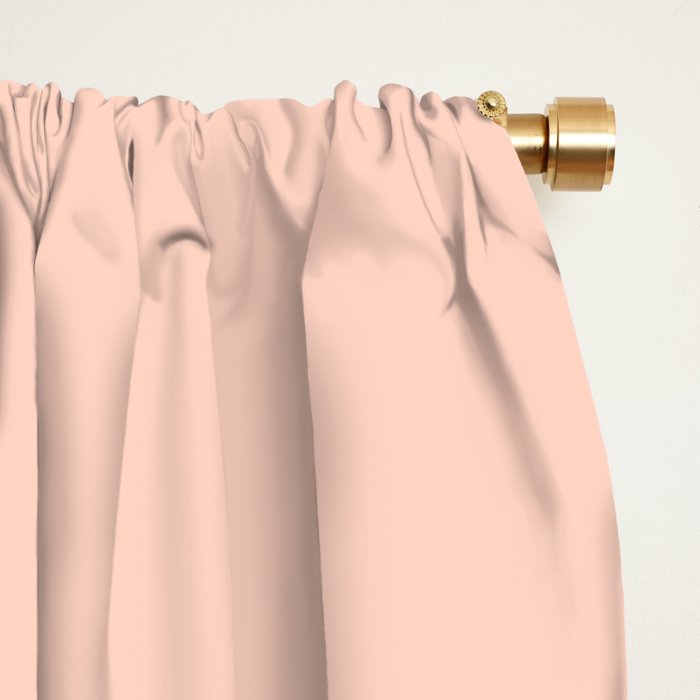 Blush Pink Minimalist Solid Color Block Stripes Window Curtain Gallery Image 2