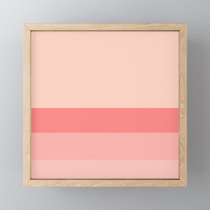 Blush Pink Minimalist Solid Color Block Stripes Mini Art Print Gallery Image 1