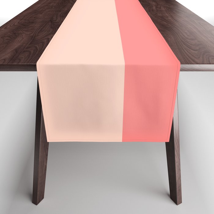 Blush Pink Minimalist Solid Color Block Stripes Table Runner Gallery Image 1