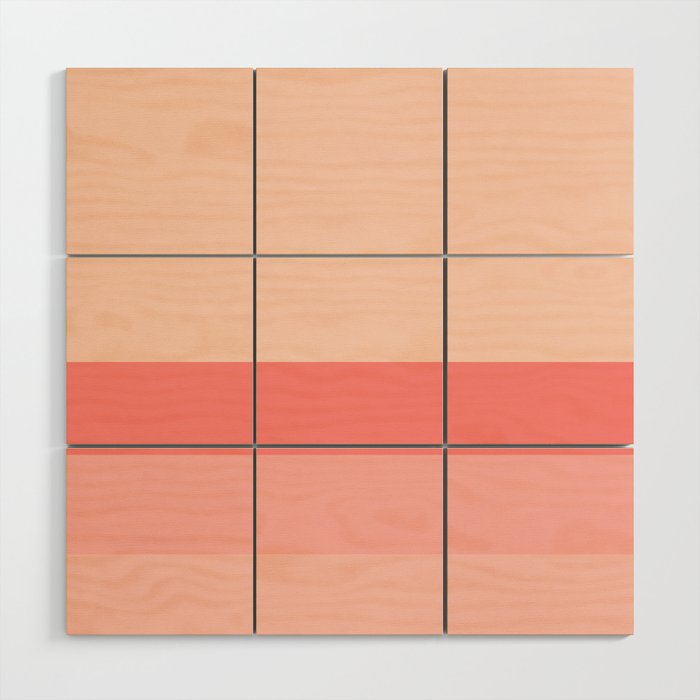 Blush Pink Minimalist Solid Color Block Stripes Wood Wall Art Gallery Image 1