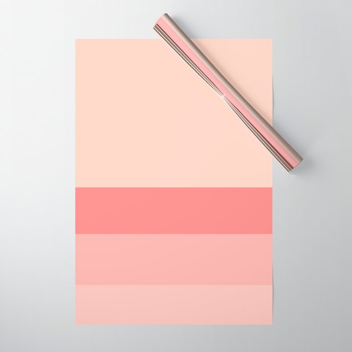 Blush Pink Minimalist Solid Color Block Stripes Wrapping Paper Gallery Image 1