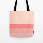 Blush Pink Minimalist Solid Color Block Stripes Tote Bag Gallery Image 1