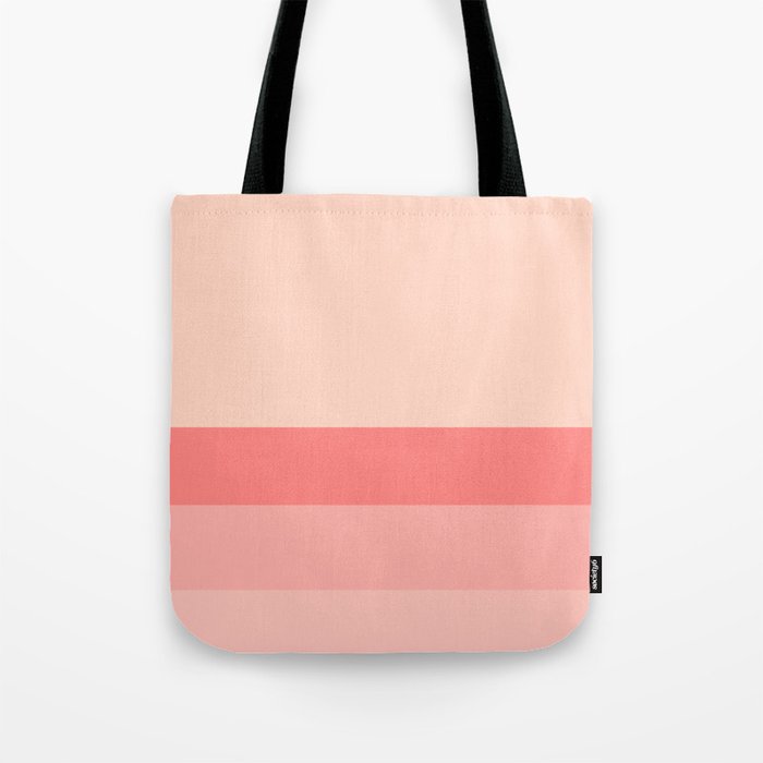 Blush Pink Minimalist Solid Color Block Stripes Tote Bag Gallery Image 1