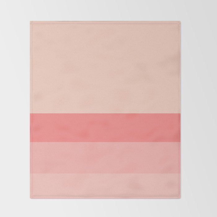 Blush Pink Minimalist Solid Color Block Stripes Throw Blanket Gallery Image 2