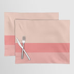 Blush Pink Minimalist Solid Color Block Stripes Placemat Gallery Image 1