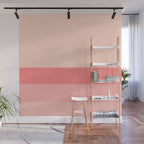 Blush Pink Minimalist Solid Color Block Stripes Wall Mural Gallery Image 1