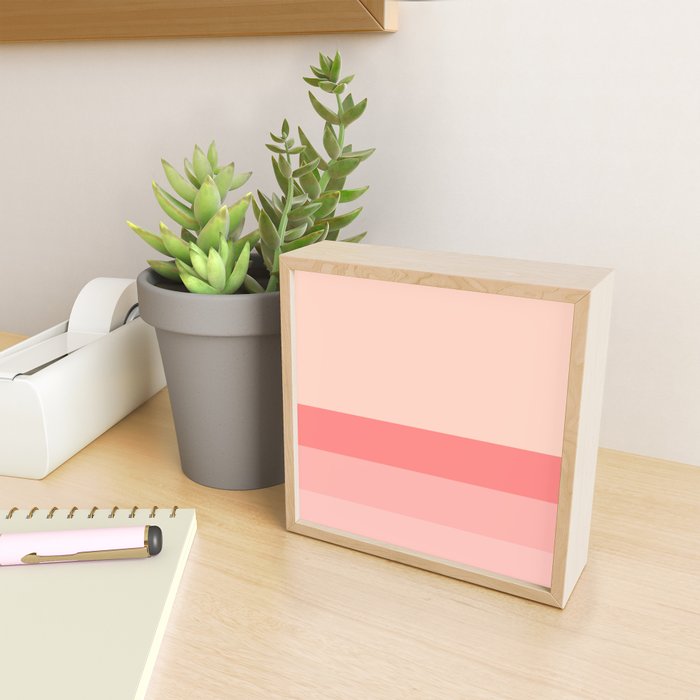 Blush Pink Minimalist Solid Color Block Stripes Mini Art Print Gallery Image 2