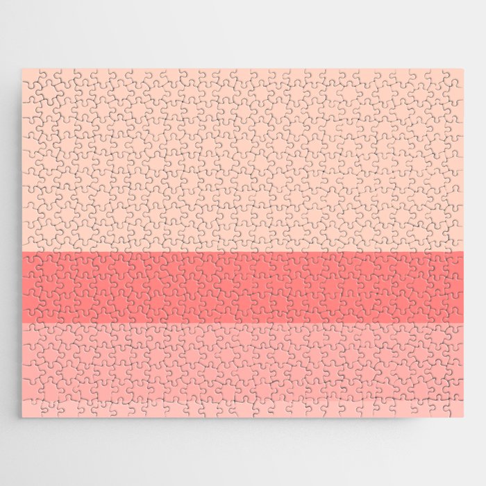Blush Pink Minimalist Solid Color Block Stripes Jigsaw Puzzle Gallery Image 1