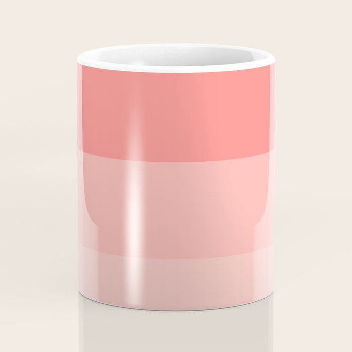 Blush Pink Minimalist Solid Color Block Stripes Coffee Mug Gallery Image 4
