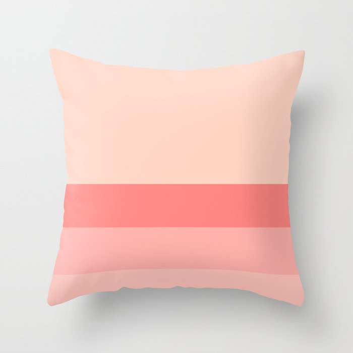 Blush Pink Minimalist Solid Color Block Stripes Throw Pillow Gallery Image 6