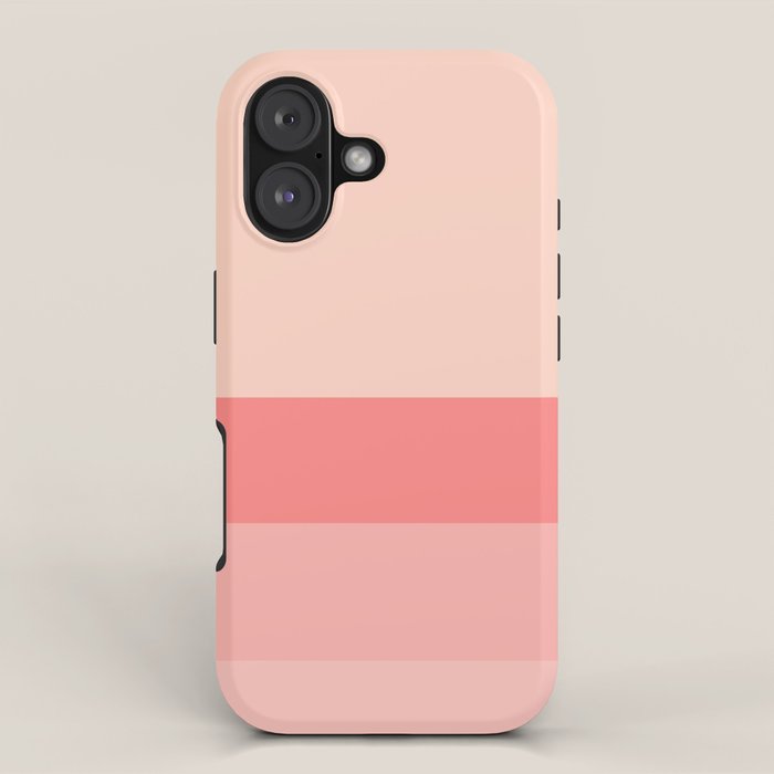 Blush Pink Minimalist Solid Color Block Stripes iPhone Case Gallery Image 1