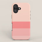 Blush Pink Minimalist Solid Color Block Stripes iPhone Case Gallery Image 1