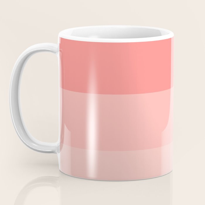 Blush Pink Minimalist Solid Color Block Stripes Coffee Mug Gallery Image 3