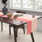 Blush Pink Minimalist Solid Color Block Stripes Table Runner Gallery Image 2