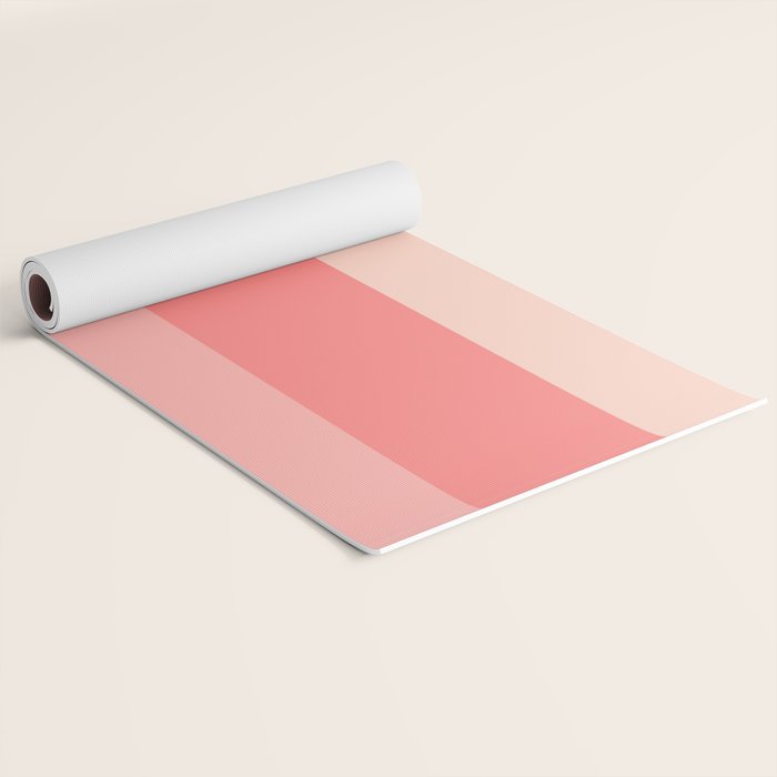 Blush Pink Minimalist Solid Color Block Stripes Yoga Mat Gallery Image 2