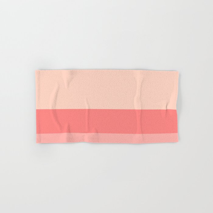 Blush Pink Minimalist Solid Color Block Stripes Bath Towel Gallery Image 1