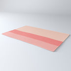 Blush Pink Minimalist Solid Color Block Stripes Rug Gallery Image 3