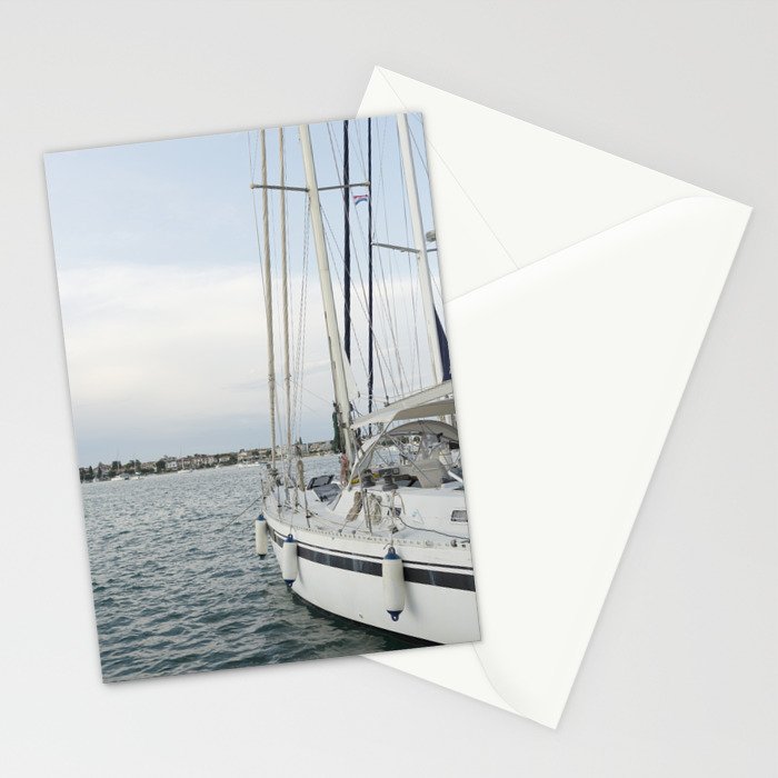 Sailboat in Croatian Harbor - Nautical Travel Photography  Stationery Card Gallery Image 2