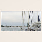 Sailboat in Croatian Harbor - Nautical Travel Photography  Desk Mat Gallery Image 3
