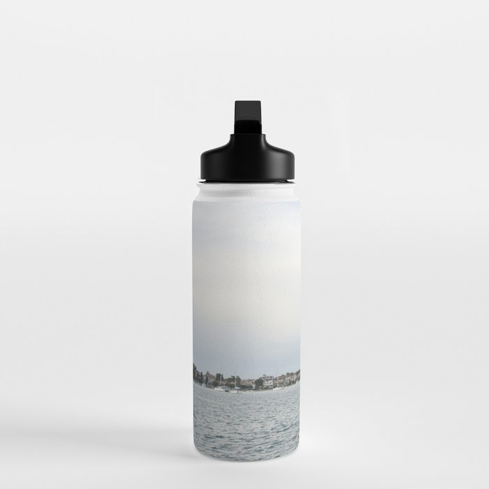 Sailboat in Croatian Harbor - Nautical Travel Photography  Water Bottle Gallery Image 3