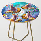 Outer Space Cats With Rainbow Laser Eyes Riding On Pizza Side Table Gallery Image 2