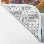 Outer Space Cats With Rainbow Laser Eyes Riding On Pizza Bath Mat Gallery Image 2