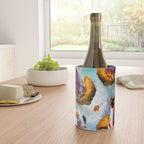 Outer Space Cats With Rainbow Laser Eyes Riding On Pizza Wine Chiller Gallery Image 4