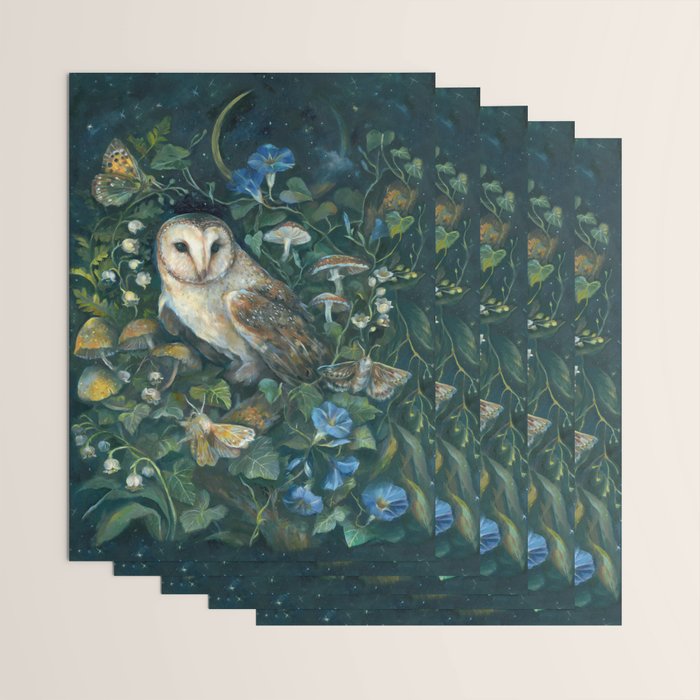 Barn Owl Forest Wrapping Paper Gallery Image 3