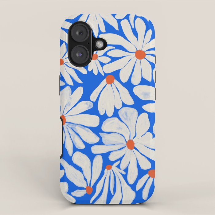 Boho Daisies on Indigo Blue iPhone Case Gallery Image 1