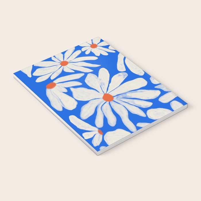 Boho Daisies on Indigo Blue Notebook Gallery Image 3