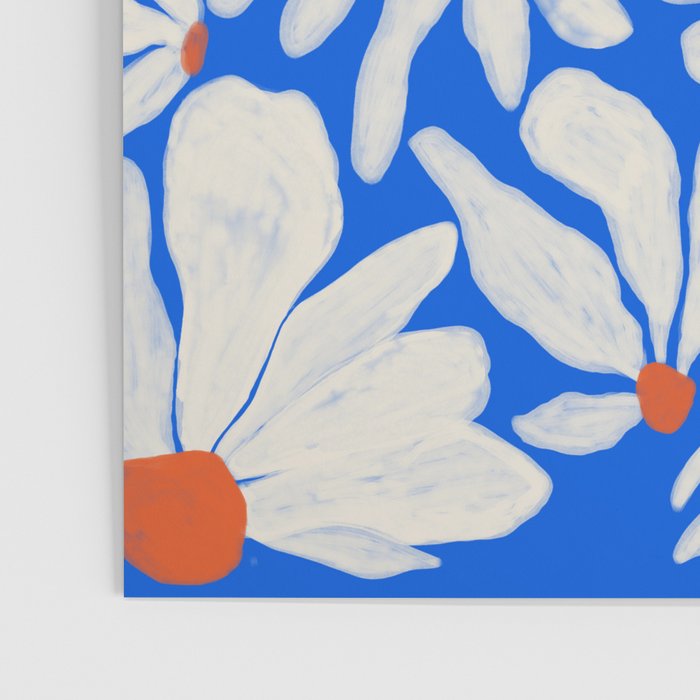 Boho Daisies on Indigo Blue Poster Gallery Image 3