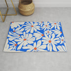 Boho Daisies on Indigo Blue Rug Gallery Image 1