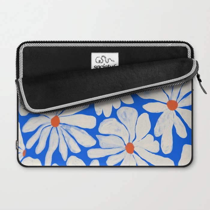Boho Daisies on Indigo Blue Laptop Sleeve Gallery Image 2