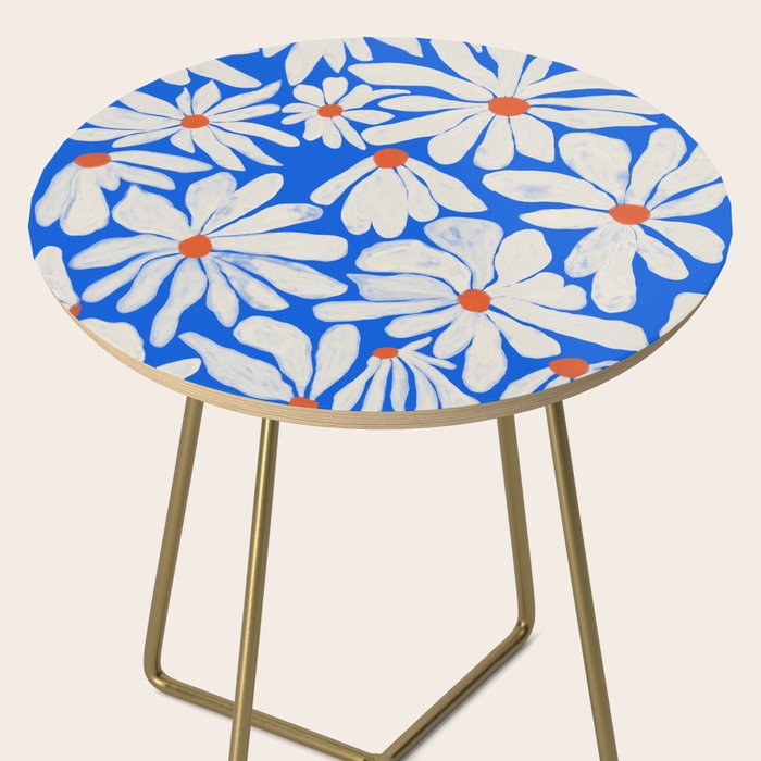 Boho Daisies on Indigo Blue Side Table Gallery Image 2