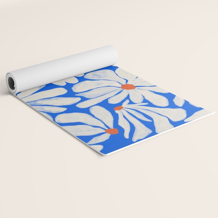 Boho Daisies on Indigo Blue Yoga Mat Gallery Image 2