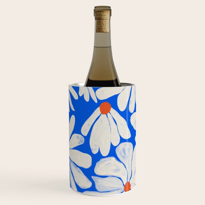 Boho Daisies on Indigo Blue Wine Chiller Gallery Image 1